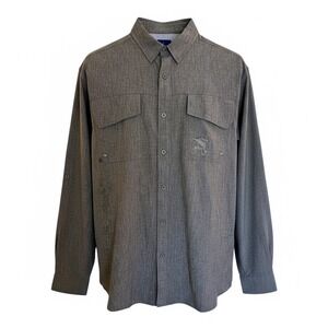 Guy Harvey Men's L/G Gray Long Sleeve Fishing Shirt Vented Back Marlin Logo
